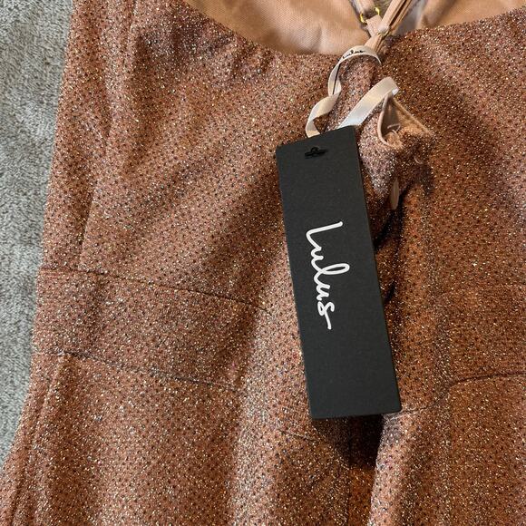 Lulus Truly Dazzling Mauve Multi Glitter Sleeveless Gown Size Small New Sold Out - Picture 3 of 8